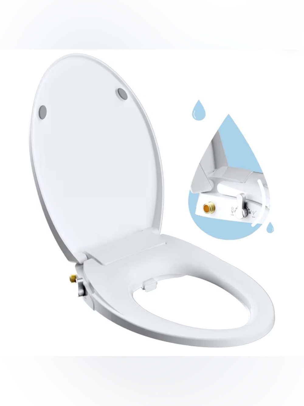 Elongated Bidet Toilet Seat Dual Nozzle Slow Close Non Electric New